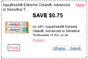 Aquafresh Coupons