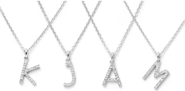 White Topaz Initial Necklace Deal