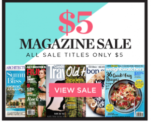 $5 Magazine Sale