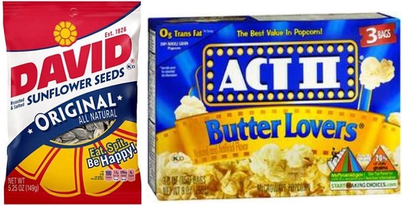 David Sunflower Seeds And Act II Popcorn