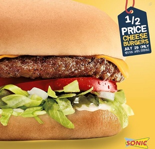 SONIC Cheeseburger Half-Price