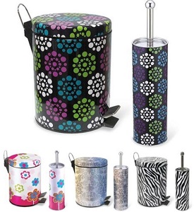 Toilet Brush And Trash Can Set