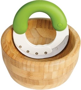 Herb Chopper And Bamboo Bowl