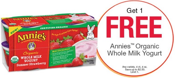 Annie's Yogurt Milk Coupon