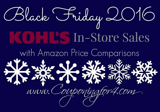 Kohl's Black Friday 2016 Amazon Price Comparison